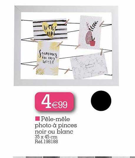 pêle-mêle photo à pinces noir ou blanc