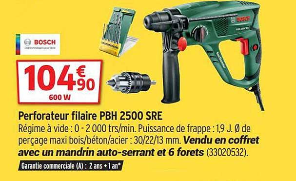 perforateur filaire pbh 2500 sre bosch