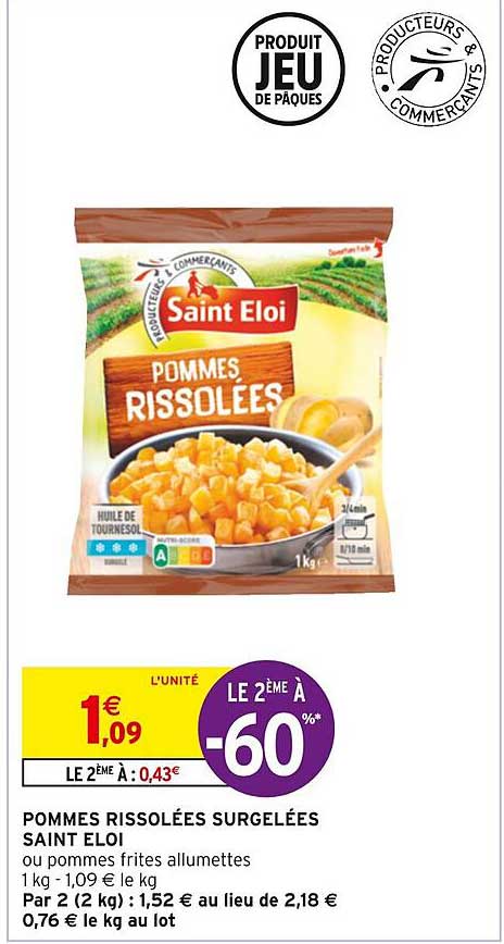 pommes rissolées surgelées saint éloi