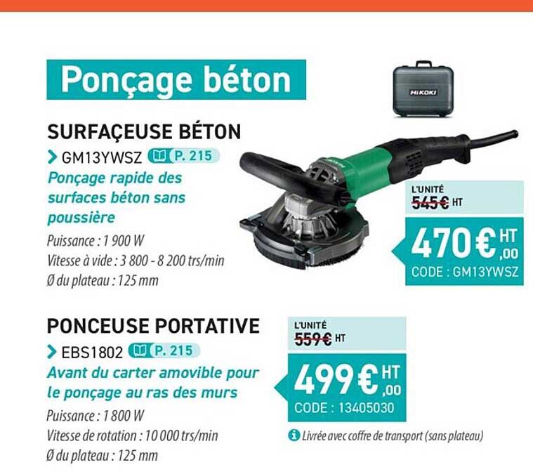 ponçage béton surfaçeuse béton, ponceuse portative