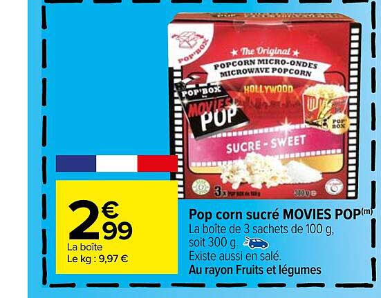 pop corn sucré movies pop