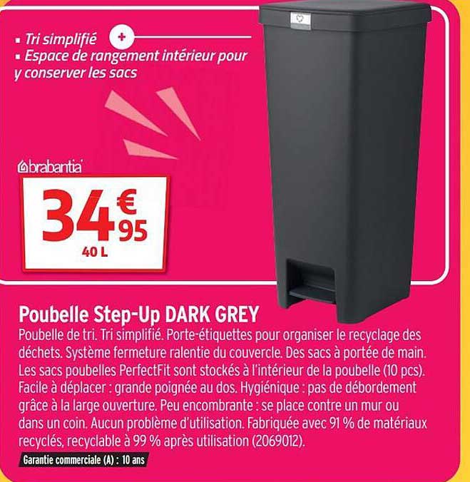poubelle step-up dark grey