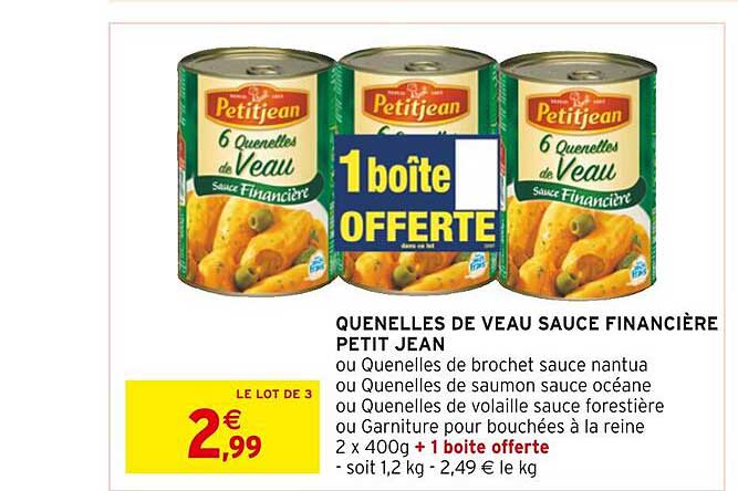 quenelles de veau sauce financière petit jean