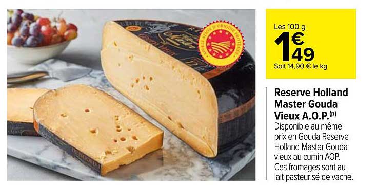 reserve holland master gouda vieux a.o.p.