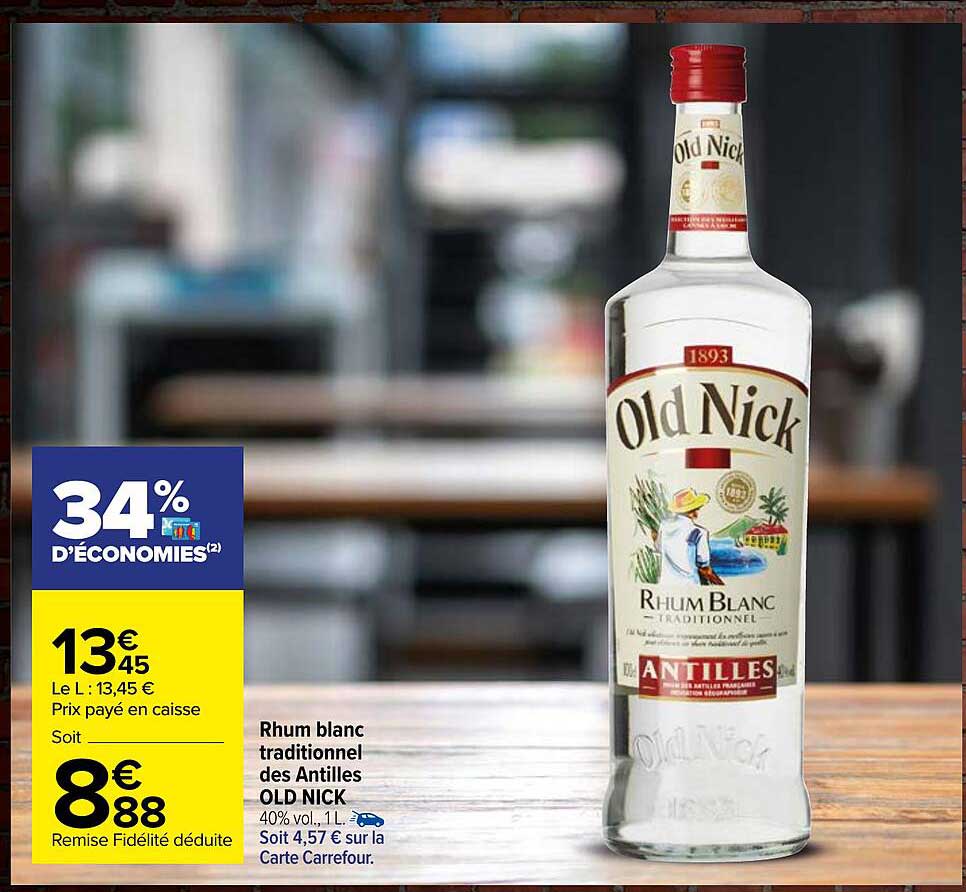 rhum blanc traditionnel des antilles old nick