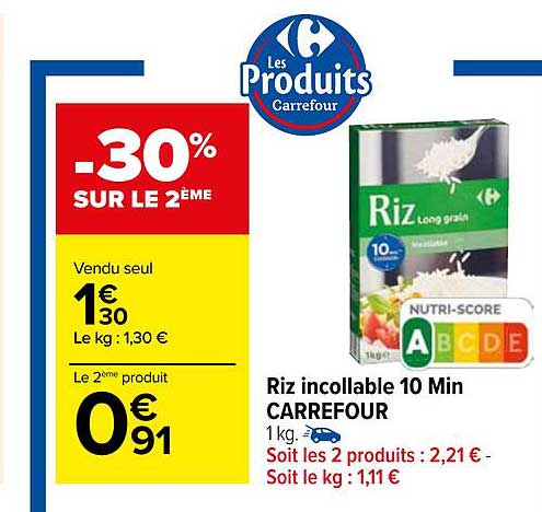 riz incollable 10 min carrefour