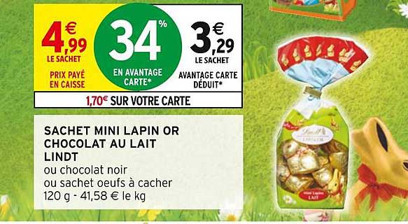 Sachet Mini Lapin Or Chocolat Au Lait Lindt