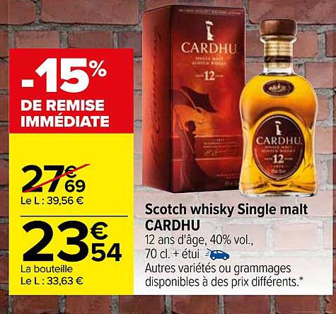 scotch whisky single malt cardhu