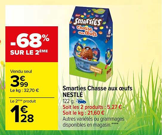 smarties chasse aux oeufs nestlé