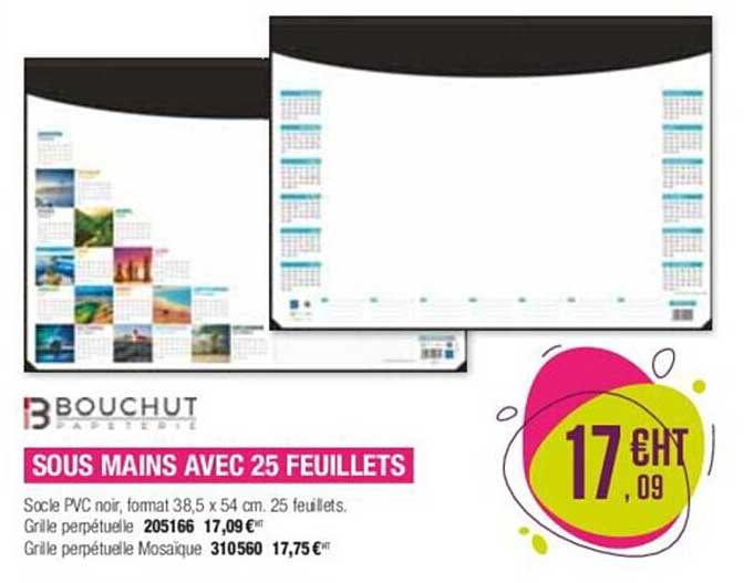 sous mains avec 25 feuillets bouchut