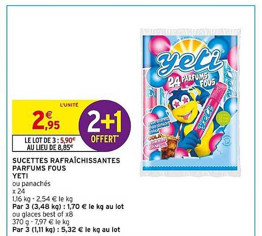 sucettes rafraîchissantes parfums fous yeti