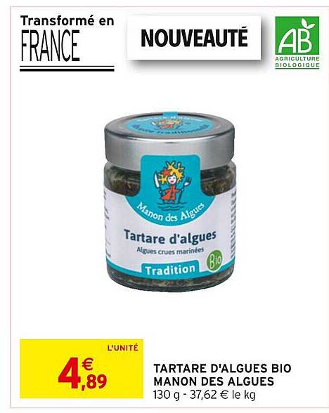 tartare d'algues bio manon des algues