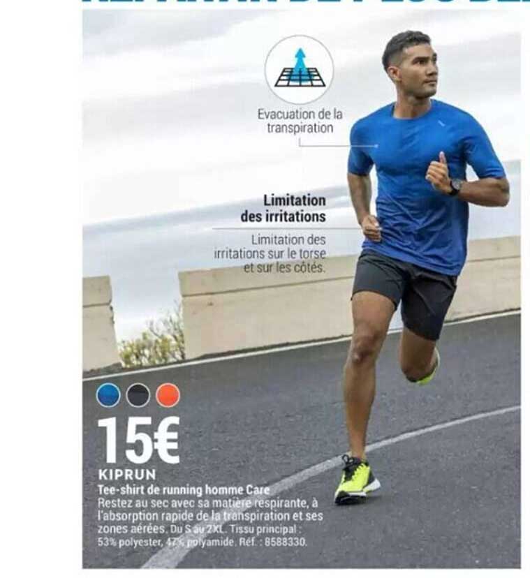 tee-shirt de running homme care kiprun