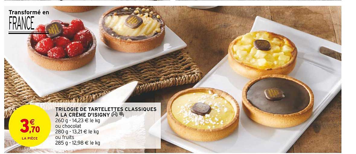 trilogie de tartelettes classiques à la crème d'isigny
