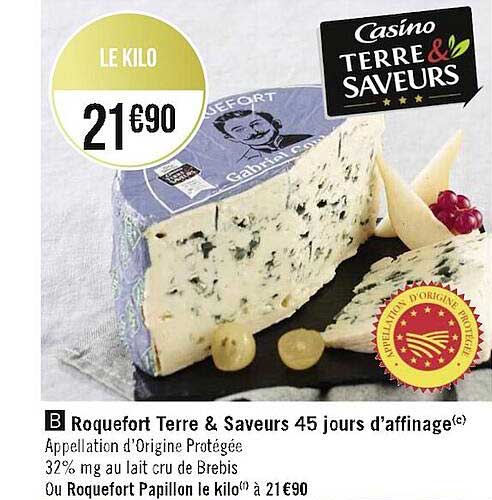 roquefort terre & saveurs 45 jours d'affinage