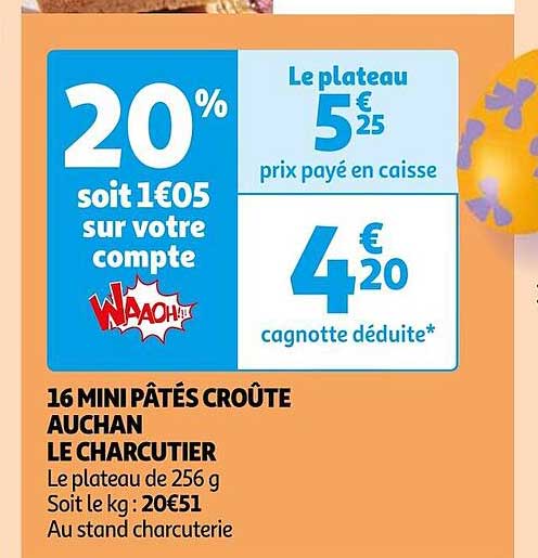 16 Mini Pâtés Croûte Auchan Le Charcutier