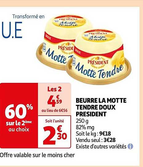 beurre la motte tendre doux président