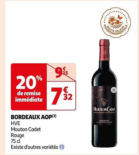 bordeaux aop hve mouton cadet rouge