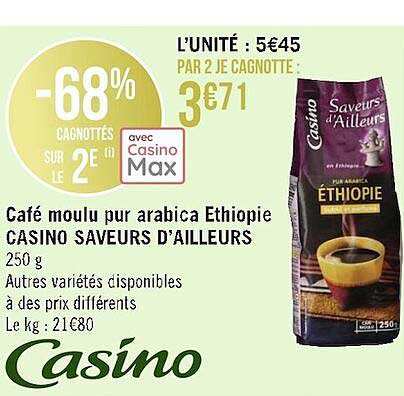 café moulu pur arabica éthiopie casino saveurs d'ailleurs