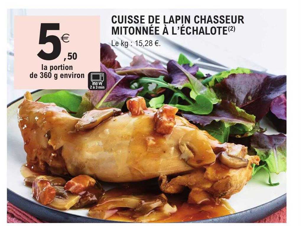 cuisse de lapin chasseur mitonnée à l'échalote