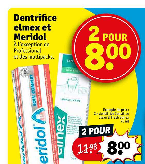 Dentifrice Elmex Et Meridol