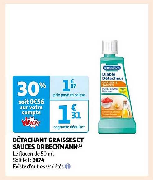 détachant graisses et sauces dr beckmann