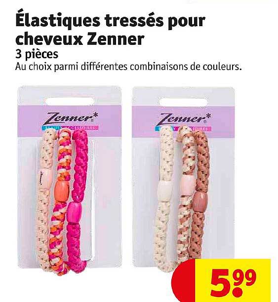 élastiques tressés pour cheveux zenner