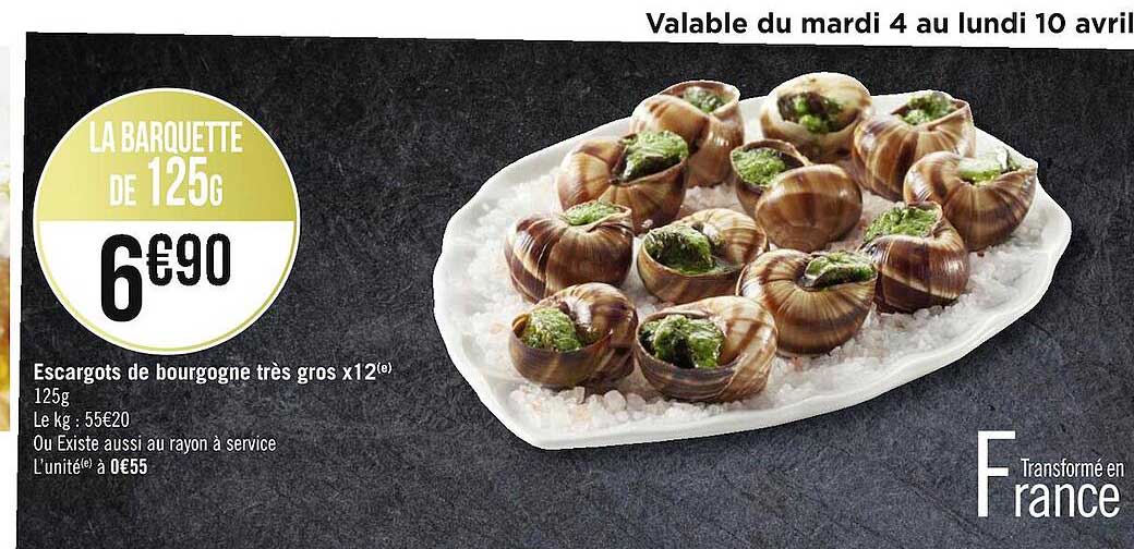 escargots de bourgogne très gros x 12