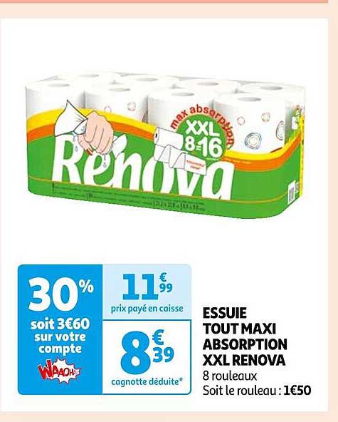 essuie tout maxi absorption xxl renova