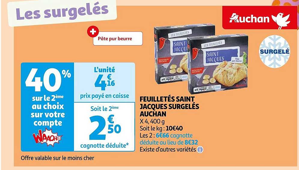 feuilletés saint jacques surgelés auchan
