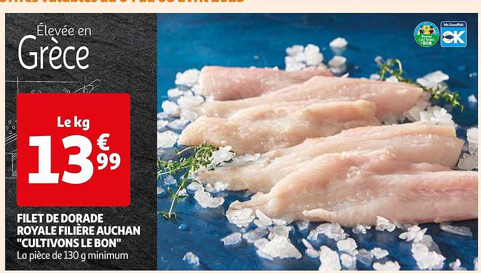 filet de dorade royale filière auchan "cultivons le bon"