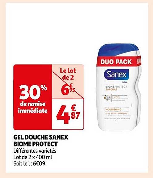gel douche sanex biome protect