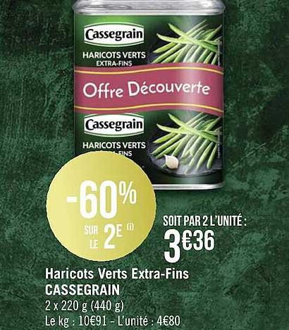 haricots verts extra-fins cassegrain