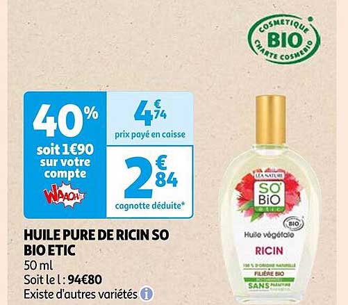 Huile Pure De Ricin So Bio étic