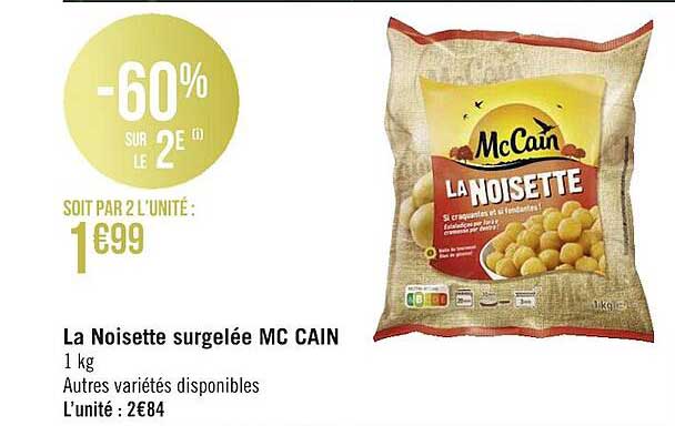 la noisette surgelée mc cain