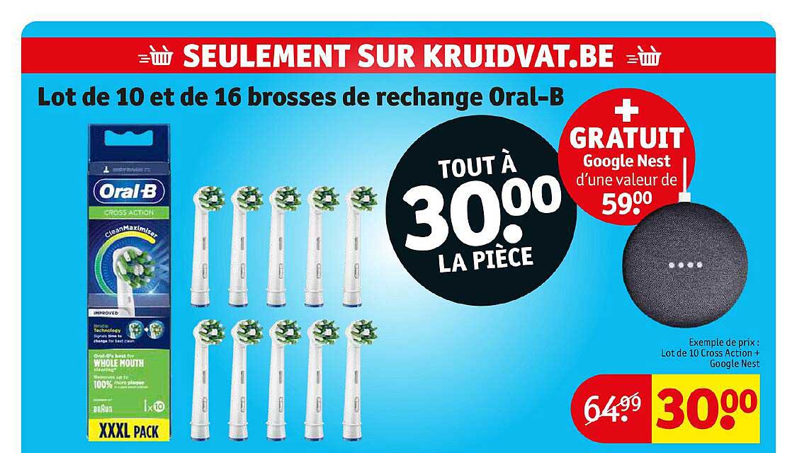 lot de 10 et de 16 brosses de rechange oral-b