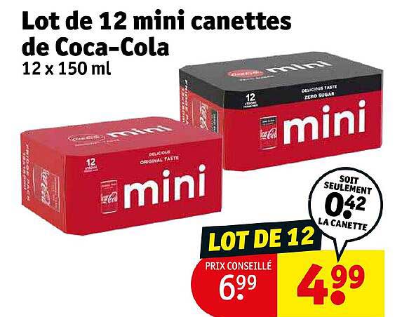 lot de 12 mini canettes de coca-cola