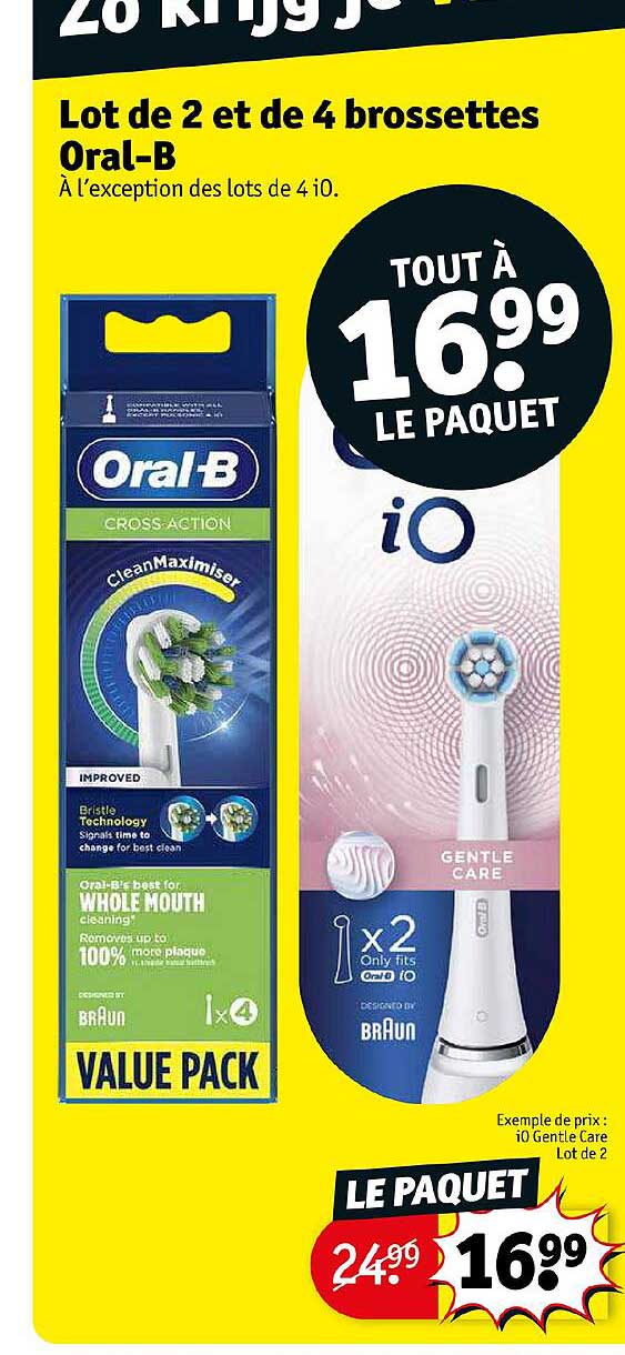 lot de 2 et de 4 brossettes oral-b