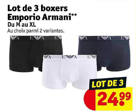 lot de 3 boxers emporio armani