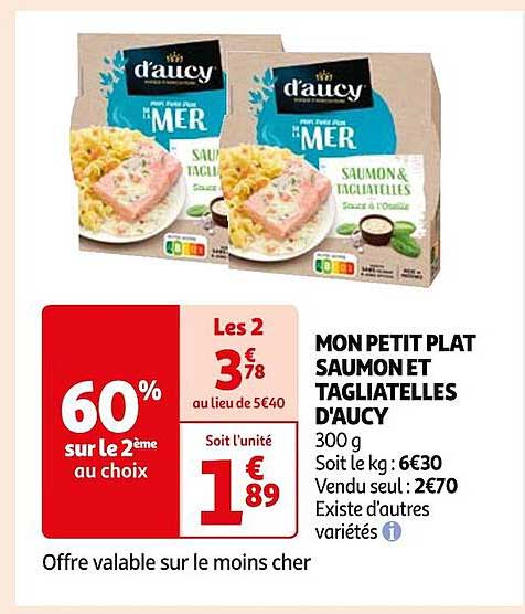 mon petit plat saumon et tagliatelles d'aucy