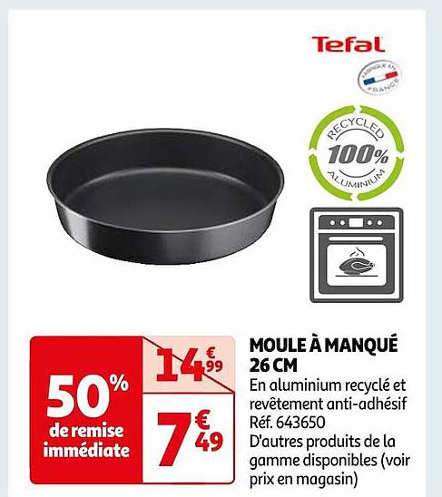 moule à manqué 26 cm tefal