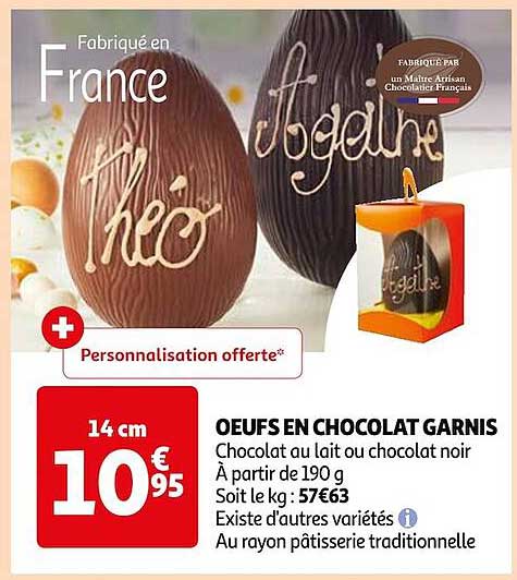 œufs en chocolat garnis