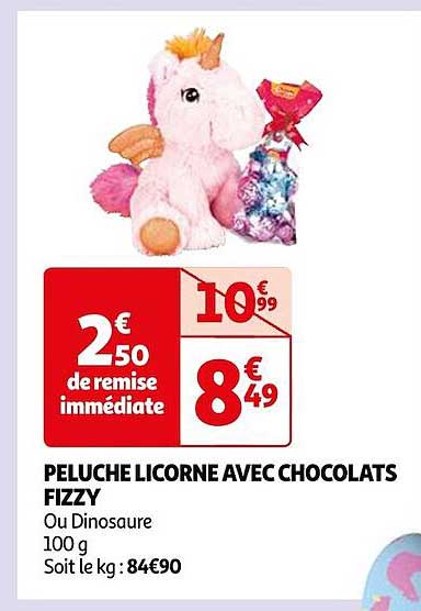 Peluche Licorne Avec Chocolats Fizzy