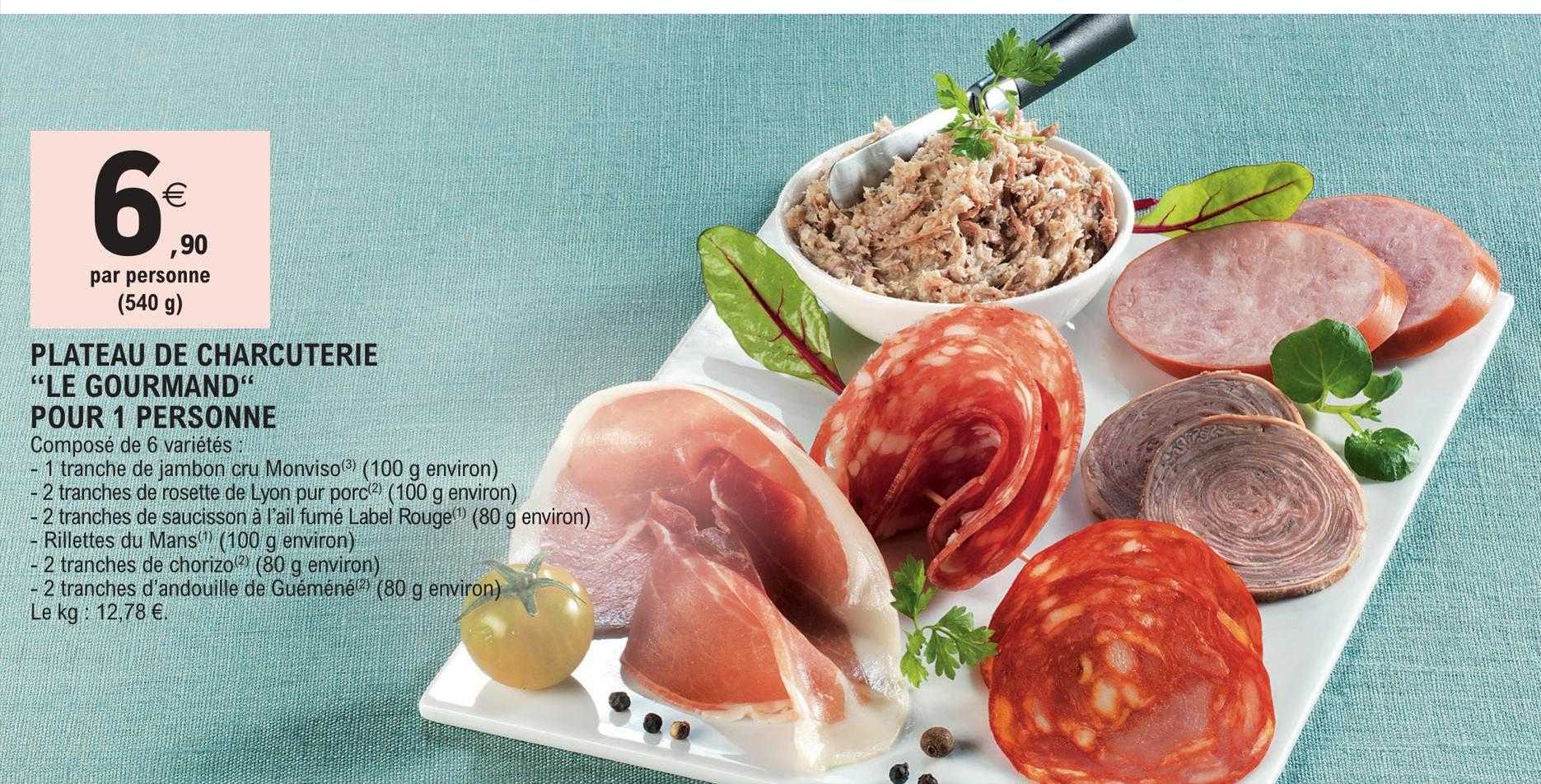 plateau de charcuterie "le gourmand" pour 1 personne