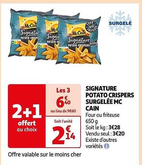 signature potato crispers surgelée mc cain