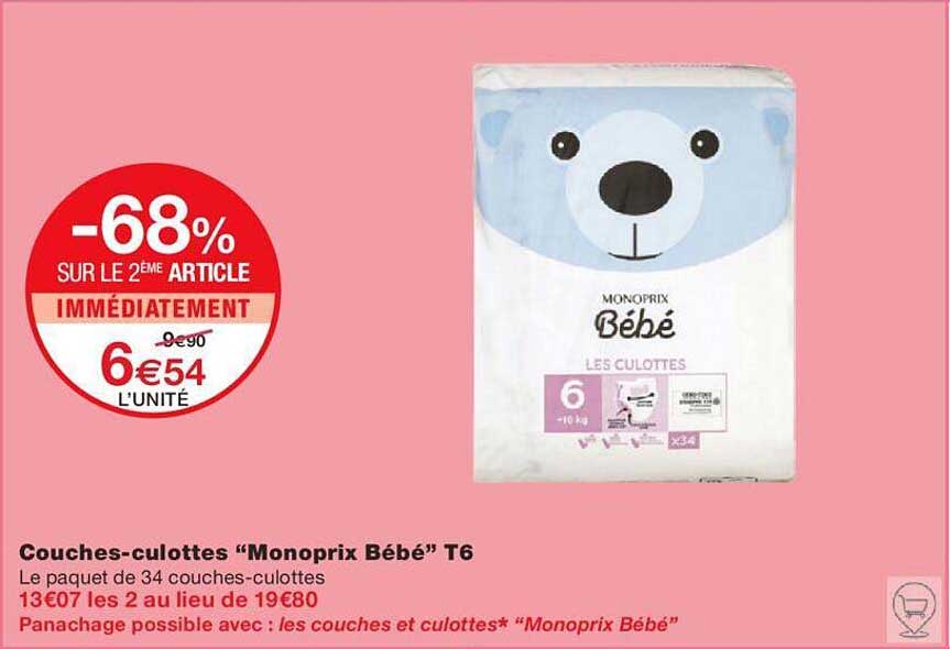 couches-culottes "monoprix bébé" t6