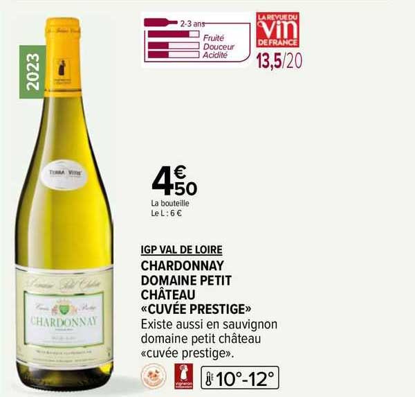 igp val de loire chardonnay domaine petit château «cuvée prestige»