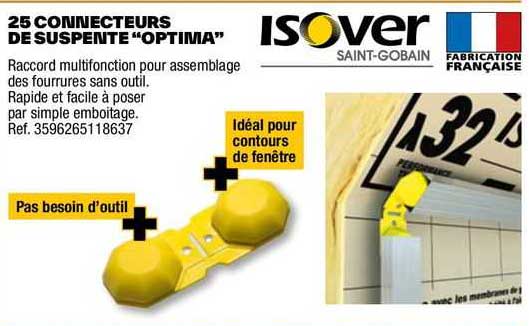 25 connecteurs de suspente "optima" isover
