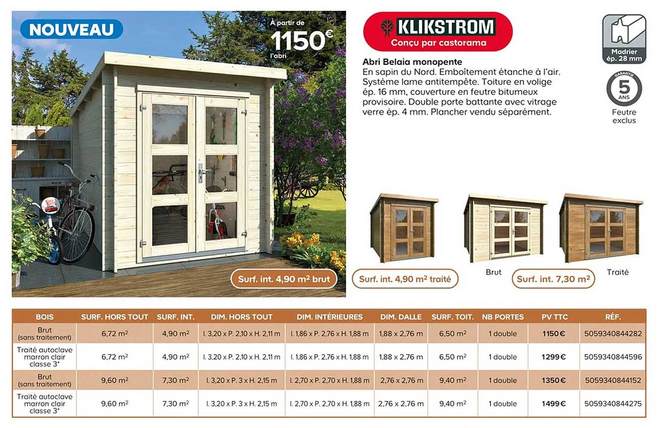 abri belaia monopente klikstrom