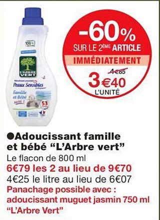 adoucissant famille et bébé "l'arbre vert"